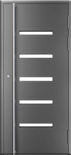 Drutex ALU AktionsHaustür 1000 x 2150 (Gesamt mit Zusätzen: B 1000 x H 2150) Innen: Anthrazitgrau - RAL 7016 Aussen: Anthrazitgrau - RAL 7016