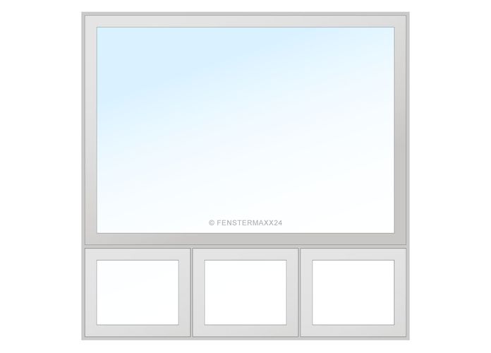 Salamander PVC Fenster 380 x 350 (Gesamt mit Zusätzen: B 380 x H 830 ) Innen: Weiss (ohne Dekorfarbe) Aussen: Weiss (ohne Dekorfarbe)