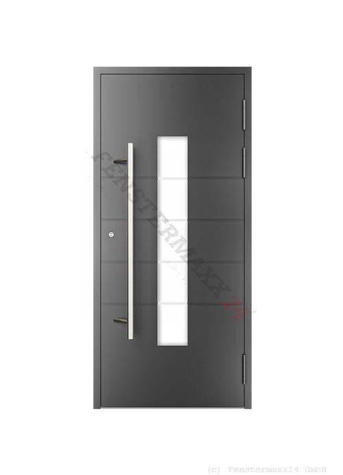 Drutex ALU Haustür 980 x 2050 (Gesamt mit Zusätzen: B 980 x H 2050) Innen: ADEC M103 Mahagoni Aussen: ADEC M103 Mahagoni
