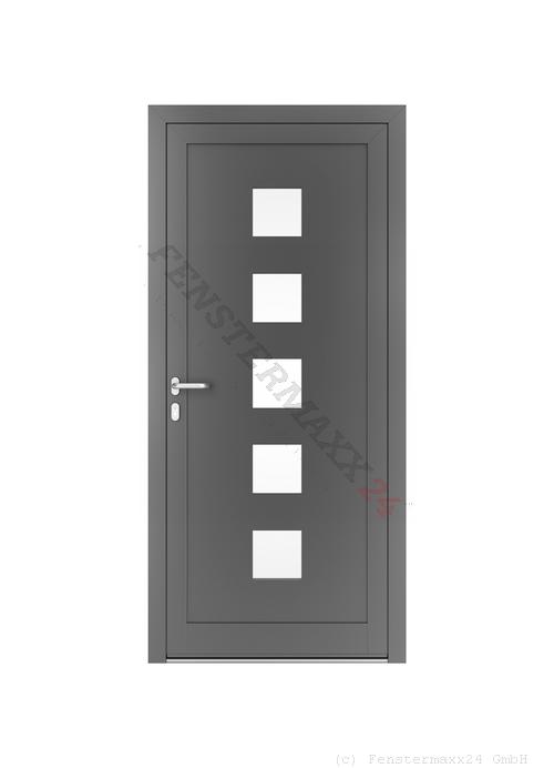 Drutex ALU Haustür 1400 x 2100 (Gesamt mit Zusätzen: B 1400 x H 2100) Innen: Verkehrsweiß - RAL 9016 Matt Aussen: Anthrazitgrau, - RAL 7016 Matt