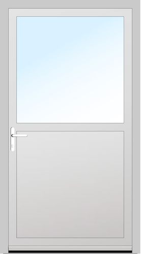 Aluplast PVC Nebeneingangstür 1000 x 2150 (Gesamt mit Zusätzen: B 1000 x H 2150) Innen: Weiss (ohne Dekorfarbe) Aussen: Weiss (ohne Dekorfarbe)