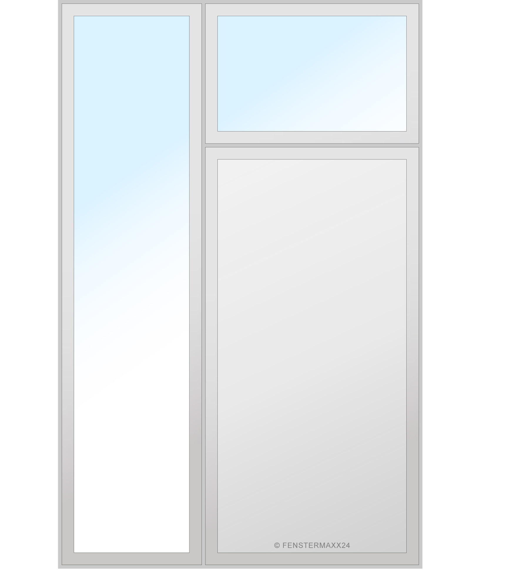 Drutex PVC Haustür 1000 x 2000 (Gesamt mit Zusätzen: B 1455 x H 2590) Innen: Weiss (ohne Dekorfarbe) Aussen: Weiss (ohne Dekorfarbe)