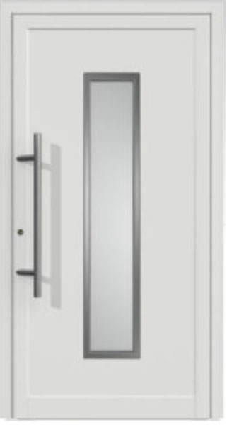 Gealan PVC Haustuer 1100 x 2130 (Gesamt mit Zusätzen: B 1760 x H 2130 ) Innen: Weiss (Standard) Aussen: Anthrazitgrau - RAL 7016 glatt (Standard)