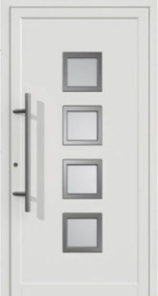 Gealan PVC Haustuer 1000 x 2070 (Gesamt mit Zusätzen: B 2480 x H 2070 ) Innen: Weiss (Standard) Aussen: Weiss (Standard)