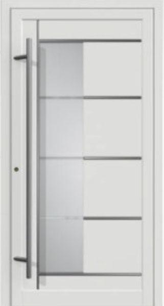 Gealan PVC Haustuer 1050 x 2150 (Gesamt mit Zusätzen: B 1050 x H 2150 ) Innen: Weiss (Standard) Aussen: Weiss (Standard)